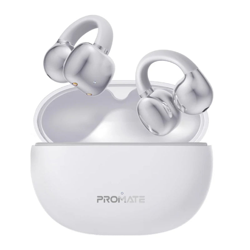 سماعات PROMATE AirClip Open Ear Clip TWS - بلوتوث  500mAh / أبيض
