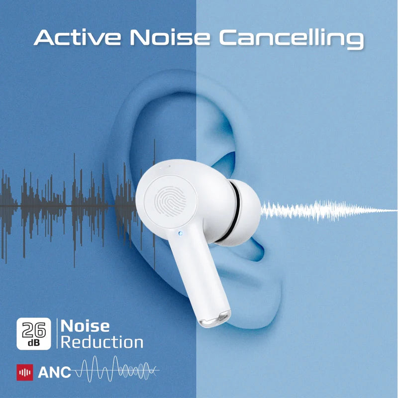 سماعات الأذن اللاسلكية PROMATE ProPods ANC TWS - بلوتوث  400 مللي أمبير / أبيض