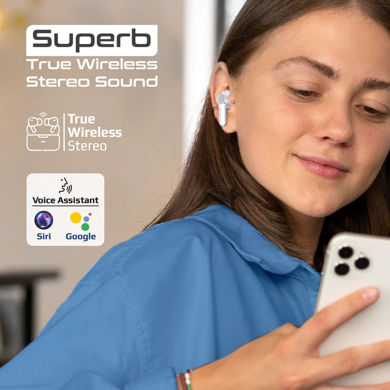 سماعات الأذن اللاسلكية PROMATE ProPods ANC TWS - بلوتوث  400 مللي أمبير / أبيض