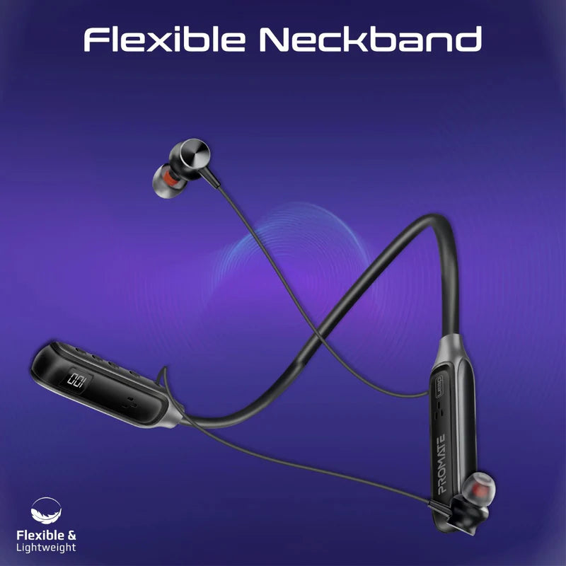 PROMATE Leap ديناميكي لاسلكي حول الرقبة  800mAh / أسود