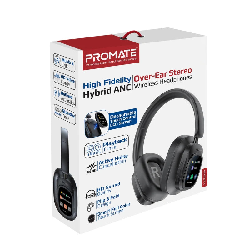 PROMATE VuTune هايبرد  سماعات الرأس  600mAh / أسود