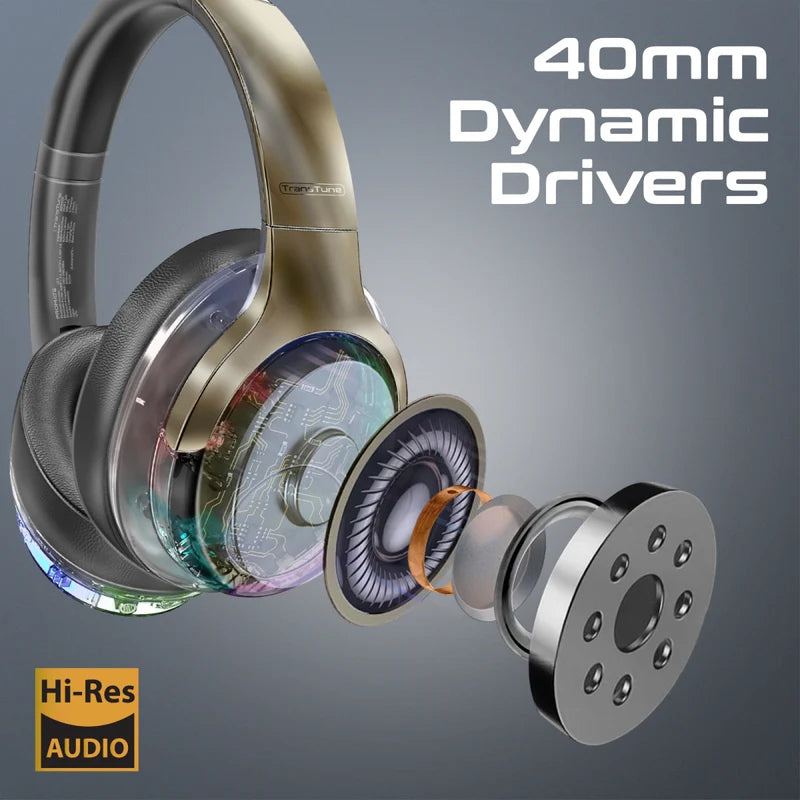 سماعات الرأس  لاسلكي PROMATE TransTune المزودة بتقنية إلغاء الضوضاء لاسلكي  سماعات الرأس  600 مللي أمبير / لون رمادي معدني