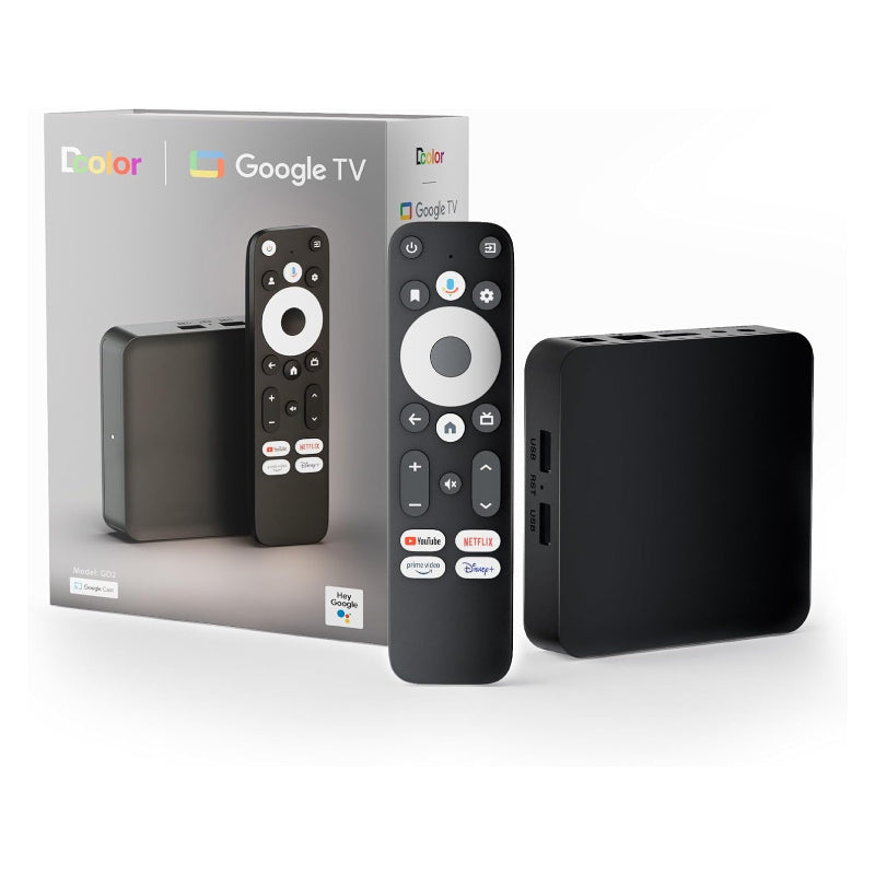 Dcolor GD2 Google TV Box - 2GB / 32GB / 4K / HDMI / USB / Wi-Fi / Bluetooth / Black