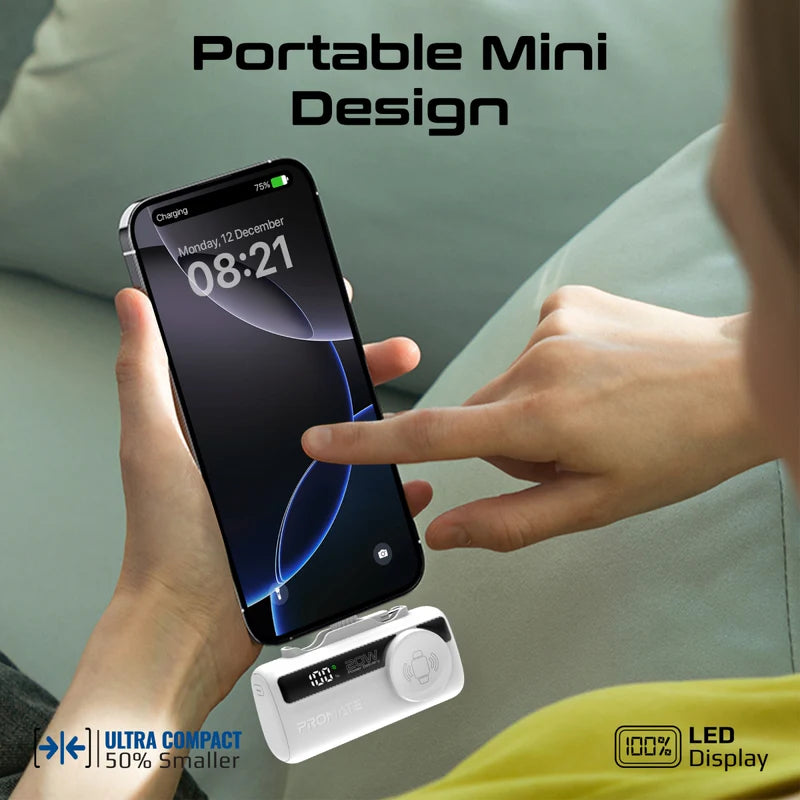 PROMATE PowerUp-Trio - طاقة مضغوط سريع - 20 واط / يو اس بي/ لايتننج  أبيض