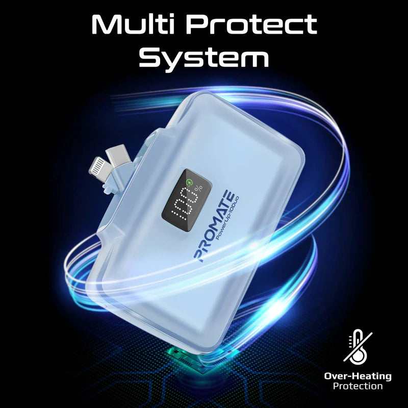 PROMATE PowerUp-10Duo - طاقة مضغوط سريع - 20 واط / يو اس بي/ لايتننج  أزرق