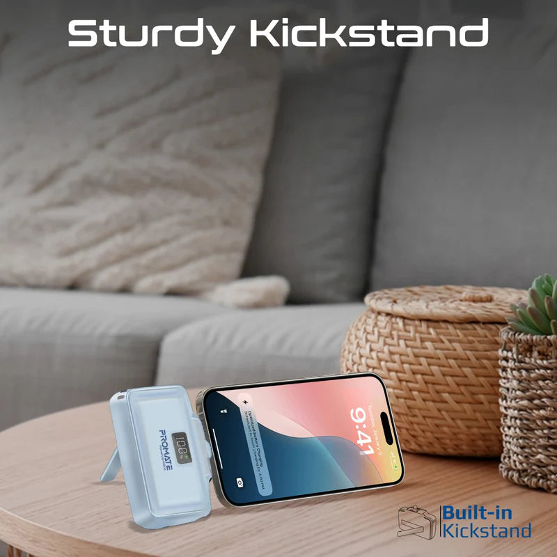 PROMATE PowerUp-10Duo - طاقة مضغوط سريع - 20 واط / يو اس بي/ لايتننج  أزرق