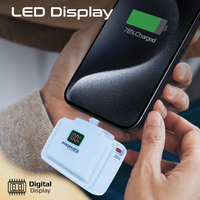 PROMATE PowerUp-10Duo - طاقة مضغوط سريع - 20 واط / يو اس بي/ لايتننج  أزرق