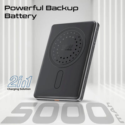 PROMATE Blade-5 Ultra-Slim MagSafe Compatible Wireless Charging Power Bank - USB-C / Black