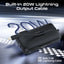 PROMATE PowerPack-10i -طاقة مضغوط  مع كابل لايتننج بلت-ان كابل  20 واط / يو اس بي/ يو اس بي/ أسود