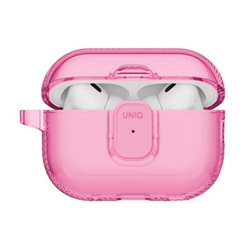 UNIQ زجاج برو قفل  حافظة قفل  حافظة  ابل ايربودز برو / اللون الوردي حلو