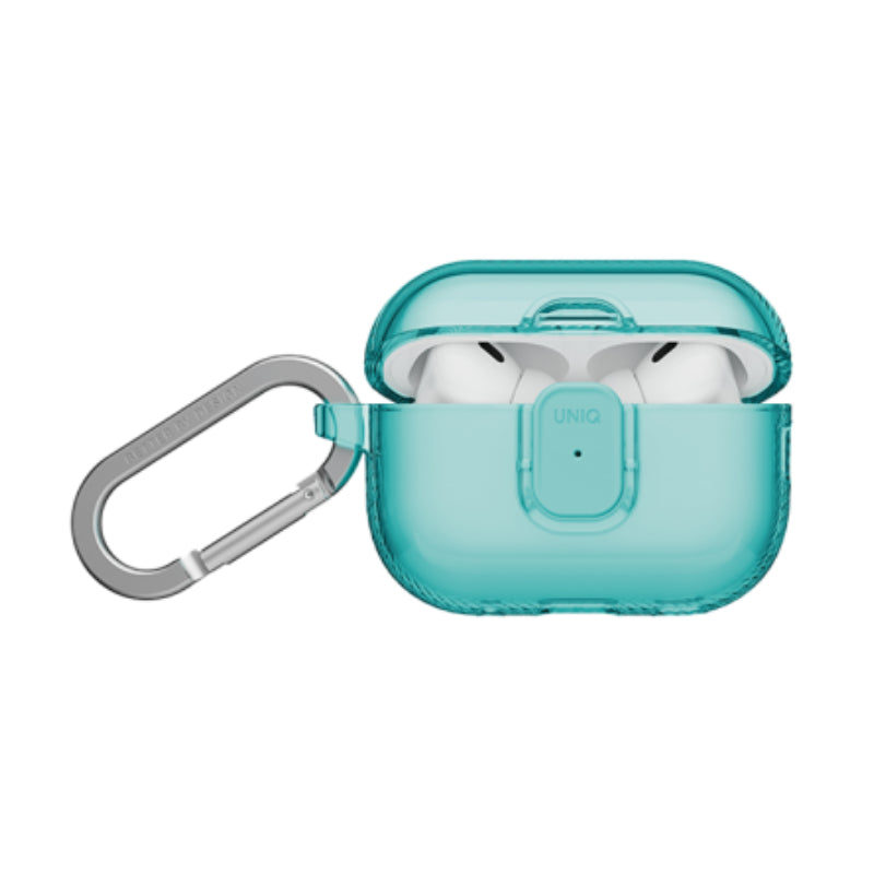 UNIQ زجاج برو قفل  حافظة قفل  حافظة  ابل ايربودز برو / تركواز