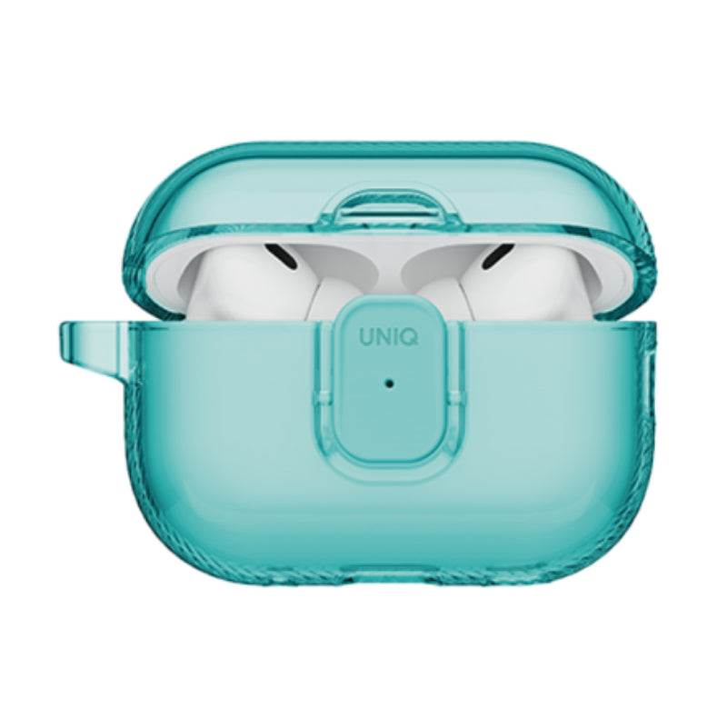 UNIQ زجاج برو قفل  حافظة قفل  حافظة  ابل ايربودز برو / تركواز