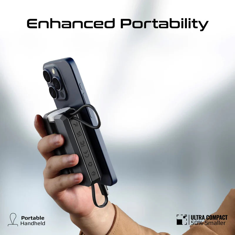 PROMATE Neo-10 طاقة  مع  كابل يو اس بيبلت-ان  كابل  30 واط / 10,000 مللي أمبير / رمادي