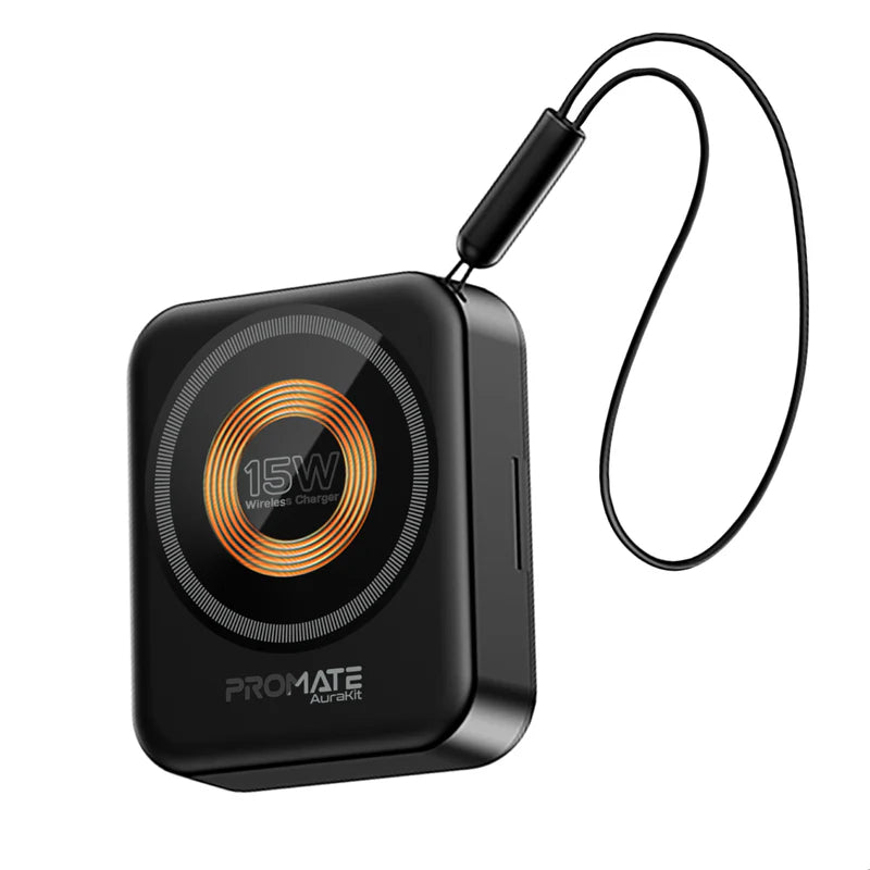 PROMATE AuraKit ألترا مضغوط متعددة الوظائف  - مجموعةهاتف - 15 واط / أسود