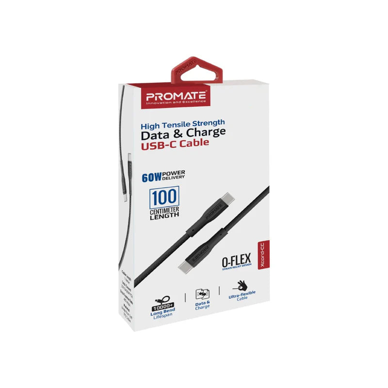 PROMATE XCord-CC كابل  بيانات  عالي القوة كابل  1 متر  480 ميجابت في الثانية / يو اس بي/ أسود