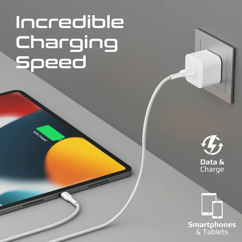 كابل  PROMATE XCord-Ai200 عالي القوة الشد بيانات حن كابل  2 متر  480 ميجابت في الثانية / يو اس بي/ لايتننج  أبيض