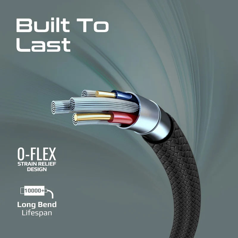 كابل  PROMATE xCord-AC200 فائق مرن بيانات والشحن كابل  2 متر  480 ميجابت في الثانية / يو اس بي/ يو اس بي/ أسود