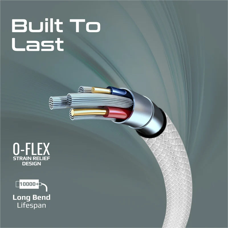 كابل  PROMATE xCord-AC200 فائق مرن بيانات والشحن كابل  2 متر  480 ميجابت في الثانية / يو اس بي/ يو اس بي/ أبيض