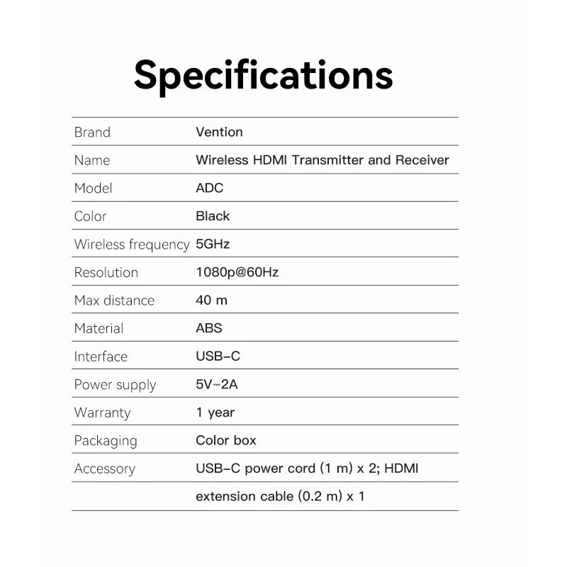 Vention Wireless HDMI Transmitter and Receiver - Blue