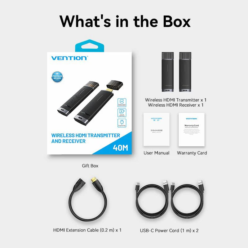 Vention Wireless HDMI Transmitter and Receiver - Blue