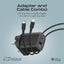 PROMATE ChargeKit-25PDiمحول  طاقة مزدوج منفذ مع كابل  25 واط / يو اس بي/ أسود