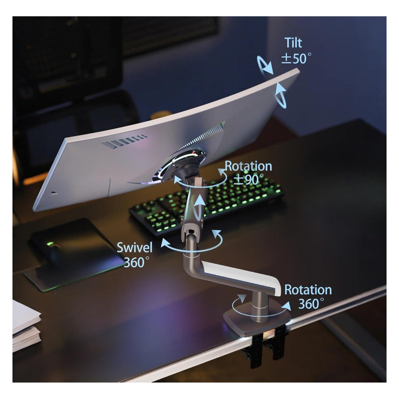 حامل شاشة  الألعاب  المريح من NORTH BAYOUحامل  للشاشات مقاس 27 بوصة – 50 بوصة /رمادي