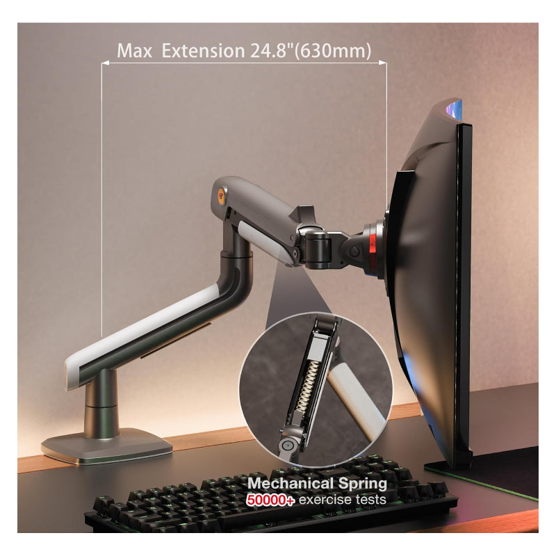 حامل شاشة  الألعاب  المريح من NORTH BAYOUحامل  للشاشات مقاس 27 بوصة – 50 بوصة /رمادي