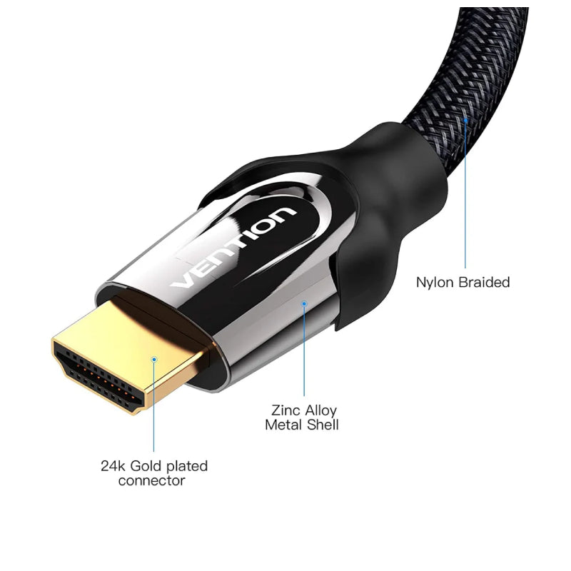 Vention Nylon Braided HDMI Cable - 4K / 15 Meter / Black