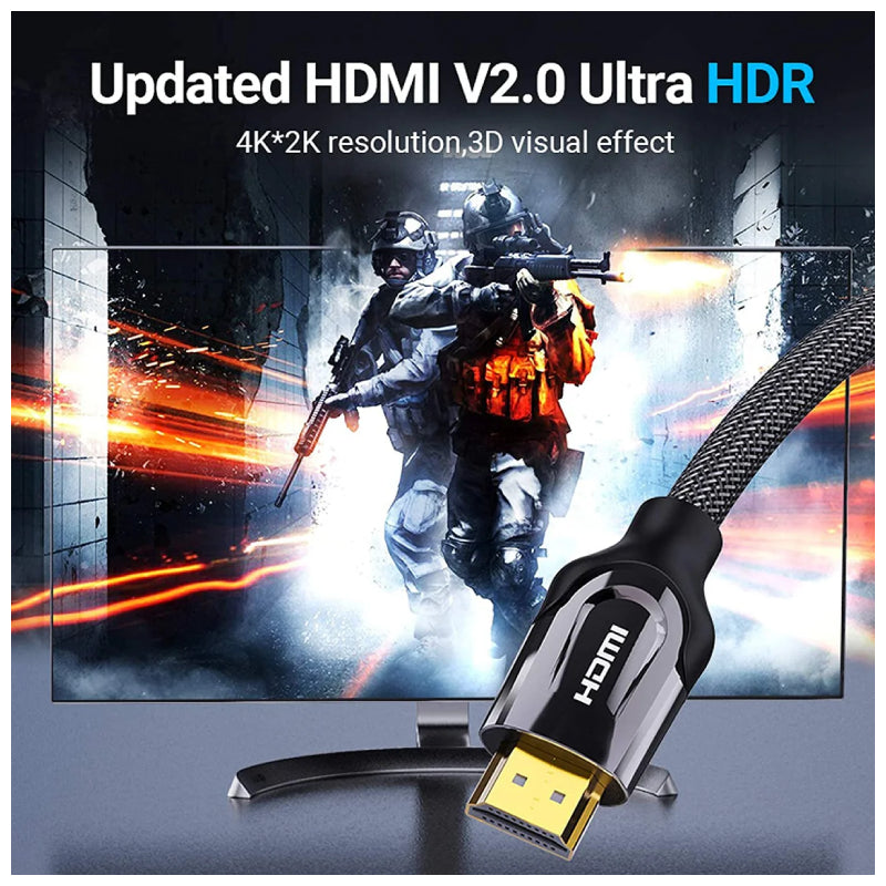 Vention Nylon Braided HDMI Cable - 4K / 15 Meter / Black