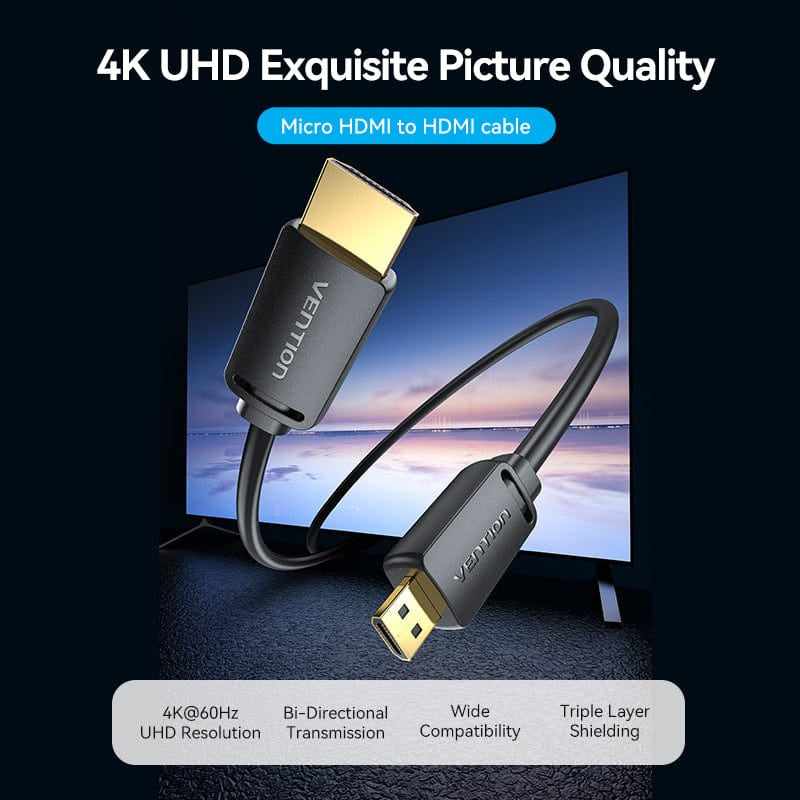 Vention Micro HDMI Cable - 4K / 3 Meter / Black