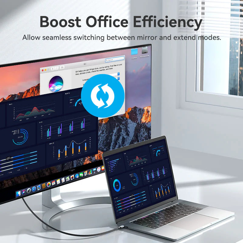 Vention يو اس بي إلى إتش دي إم أي كابل  4K / 1.8 متر  رمادي