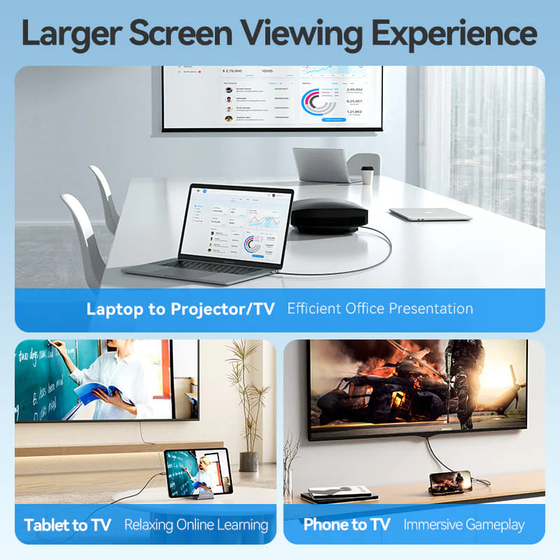 Vention يو اس بي إلى إتش دي إم أي كابل  4K / 1.8 متر  رمادي