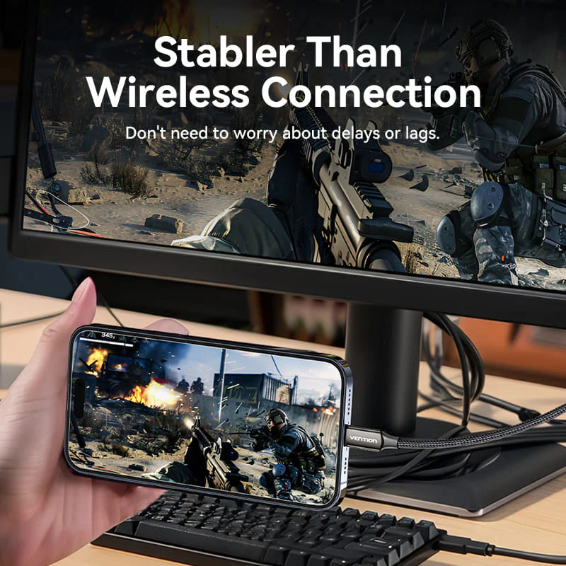 Vention يو اس بي إلى منفذ العرض كابل  8K / 2 متر  أسود