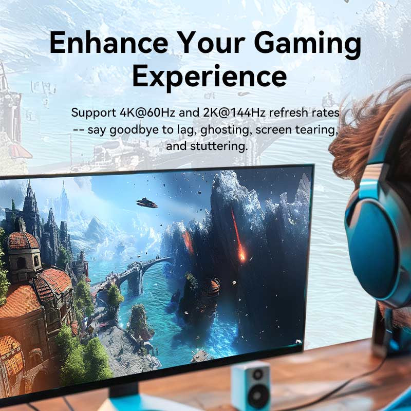 Vention يو اس بي إلى منفذ العرض كابل  4K / 2 متر  أسود