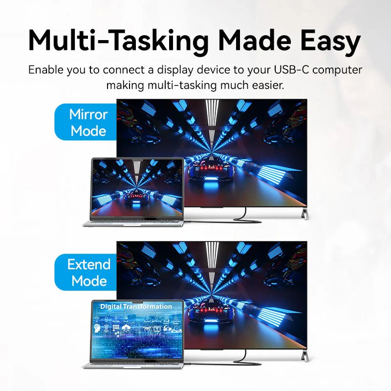 Vention يو اس بي إلى منفذ العرض كابل  4K / 2 متر  أسود