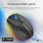 PROMATE Kitt Wireless Ergonomic Optical Mouse with LED Rainbow Lights - 2.4Ghz / Black