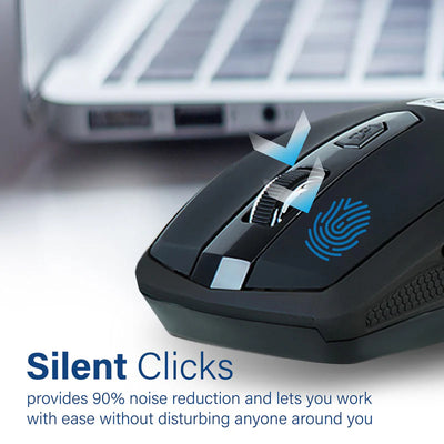 PROMATE Breeze Silent Switch Streamlined Wireless Mouse - 1600dpi / Black