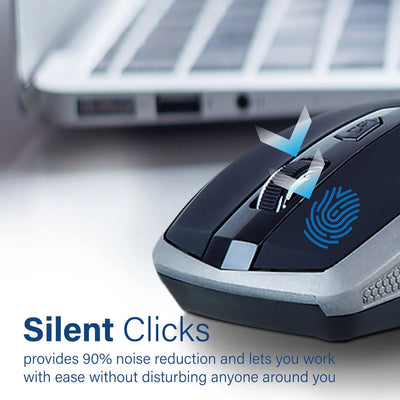 PROMATE Breeze Silent Switch Streamlined Wireless Mouse - 1600dpi / Silver