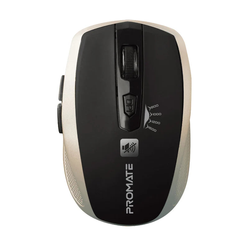 PROMATE Breeze Silent Switch Streamlined Wireless Mouse - 1600dpi / Gold