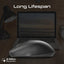 PROMATE UniGlide EZGrip Ergonomic Wireless Mouse - 1600dpi / Black