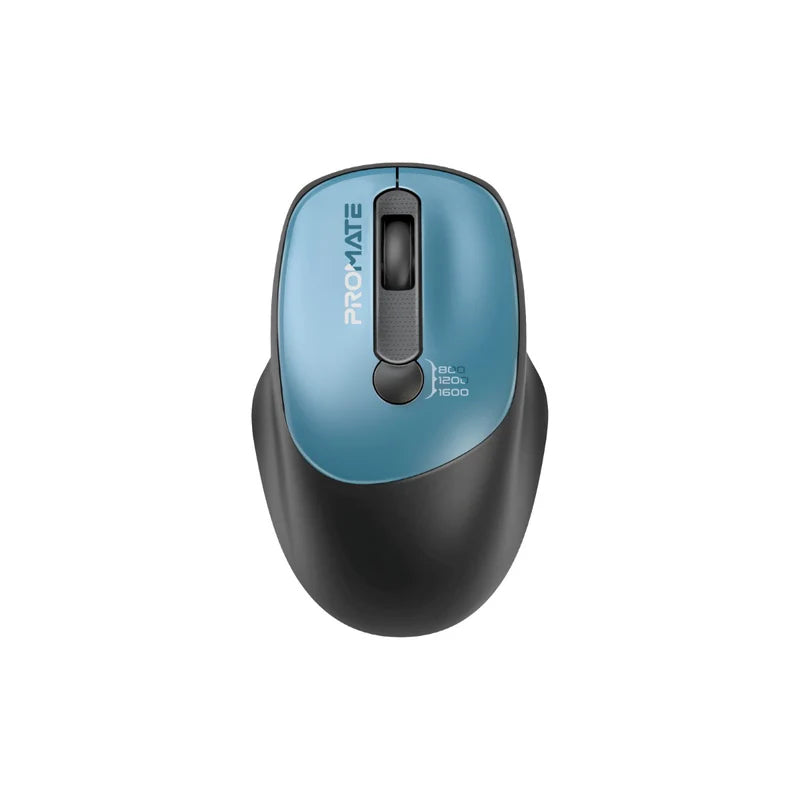 PROMATE UniGlide EZGrip Ergonomic Wireless Mouse - 1600dpi / Blue