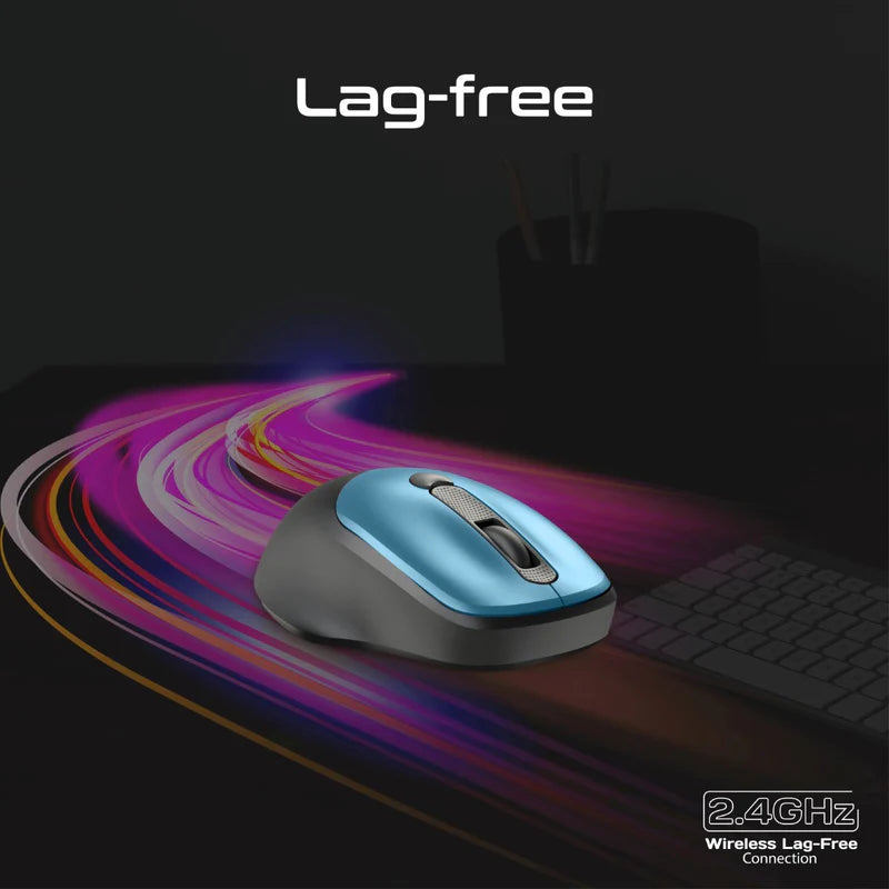 PROMATE UniGlide EZGrip Ergonomic Wireless Mouse - 1600dpi / Blue