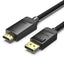 Vention Cotton Braided HDMI Male To DisplayPort Male Cable - 4K / 1.5 Meter / Black