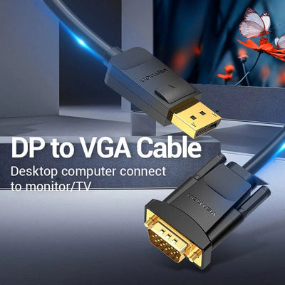 Vention DisplayPort to VGA Cable - 1080P / 1.5 Meter / Black