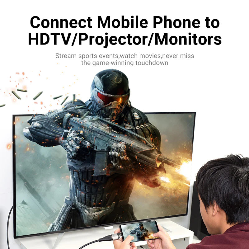 محول  Vention يو اس بي إلى إتش دي إم أي محول  4K / رمادي