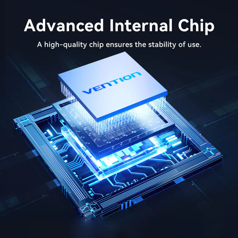 Vention Cotton Braided يو اس بي إلى منفذ العرض محول  8K / 0.25 متر  أسود