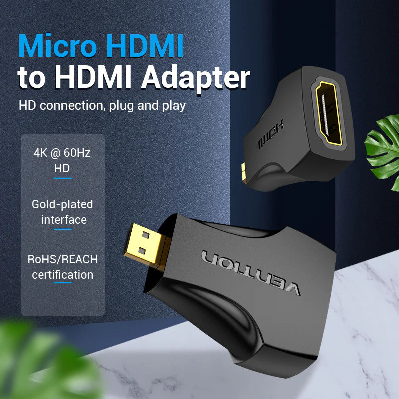 Vention Micro HDMI to HDMI Adapter  - 4K / Black