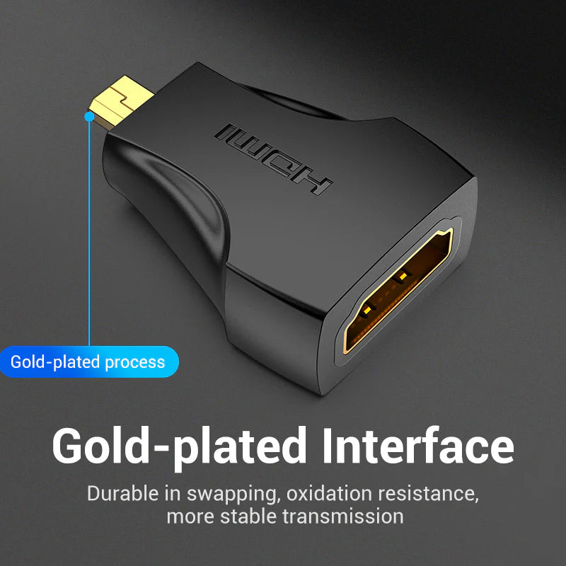 Vention Micro HDMI to HDMI Adapter  - 4K / Black
