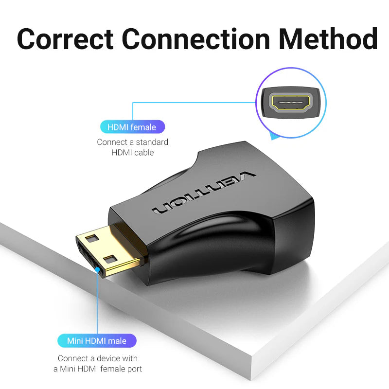 Vention Mini HDMI to HDMI Adapter  - 4K / Black