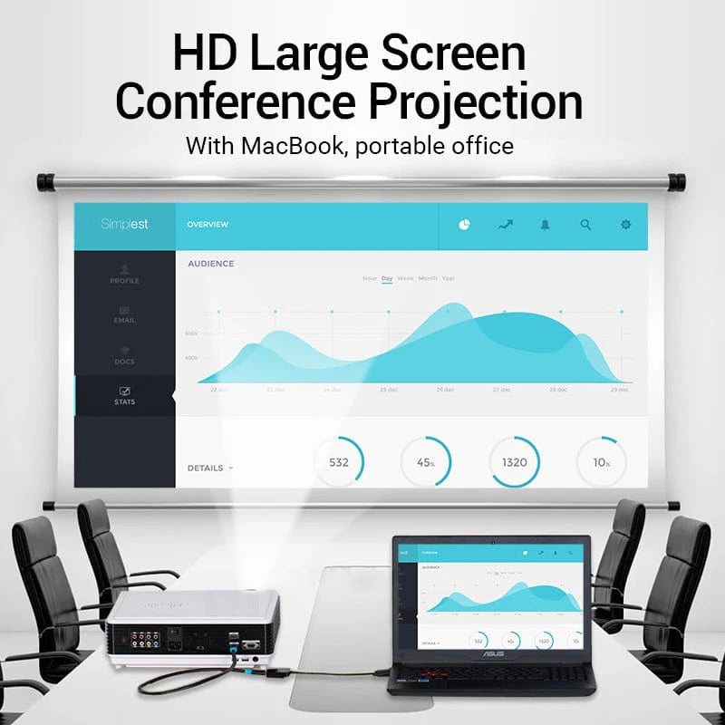 Vention ميني منفذ العرض إلى إتش دي إم أي محول  4K / 0.15 متر  أسود